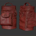 Brown And Blue Duffel Bags With Top Handles Multiple Front Pockets And Straps