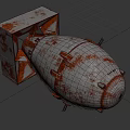 Rusted Metal Military Bomb Weapon With Vintage Design And Fins