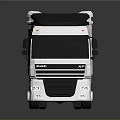 White Heavy Duty Functional Truck Cab With Black Roof Wheels And Reflective Surface 3d model