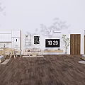 Modern Interior Design With Open Layout Wooden Flooring Kitchen Living Area And Bedroom