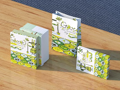 Decorative Ornament Set With Various Sizes Green Yellow Leaf Pattern For Cafe Home Decor 3d model