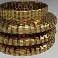 Elegant Golden Woven Stacked Rings Decorative Ornament Set for Home Decor