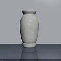 Minimalist White Vase On Gray Tabletop With Light Gray Wall Background 3d model