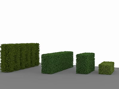 Well Trimmed Green Bushes in Various Sizes for Garden Landscaping 3d model