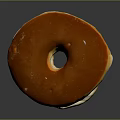 Delicious Golden Glazed Donut With Cream Filling And Smooth Surface