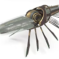 Detailed Intricate Futuristic Biomechanical Device With Transparent Casing And Metallic Leg Structures