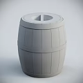 Industrial Wooden Barrels With Metal Hoops For Storage And Transport