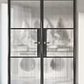 Modern Sliding Doors With Various Glass Panel Designs And Frame Styles 3d model
