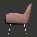 Pink Modern Sofa With Soft Velvet Upholstery And Rose Gold Metal Legs