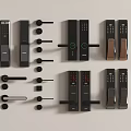 Modern Smart Door Locks And Door Handles With Digital Keypad Panels