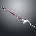 Ornate Sword Weapon With Intricate Patterns And Golden Hilt Design