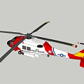 White And Red Helicopter 3D Model With Rotors And Tail Design 3d model