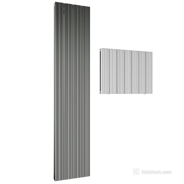Stylish Black Vertical And Silver Horizontal Radiators With Modern Striped Design 3d model 