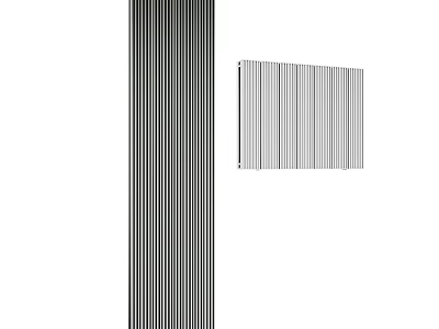 Stylish Black Vertical And Silver Horizontal Radiators With Modern Striped Design 3d model