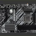 Advanced Computer Motherboard with Chipset PCIe Slots Heat Sinks and Circuit Design