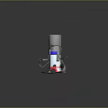 Household Cleaning Equipment Featuring Red Vacuum Cleaners White Purifier And Mops On Reflective Gray Surface