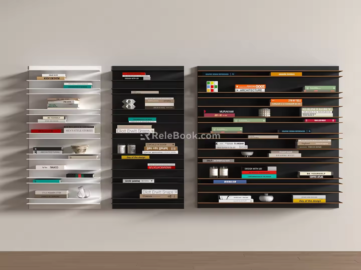 Spectrum modern invisible bookshelf wall-mounted shelf 3d model