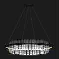 Modern Luxurious Circular Crystal Chandelier With Gold Frame And Hanging Crystals