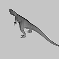 Realistic T Rex Dinosaur With Open Mouth Sharp Teeth And Striped Skin