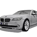 Silver BMW Luxury Sedan With Front Grille Design And Alloy Wheels