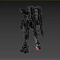 Gundam Game Anime Character Standing Pose With White Blue Red Armor Weapon And Number 01