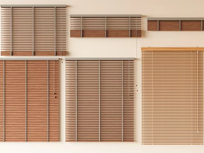 Venetian Blinds With Various Design Styles And Natural Materials For Home Decor 3d model