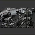 Futuristic Mechanical Robots And Small Human Figure In Sci Fi Game Character Design