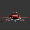 Red and White Fighter Jet Model with Modern Cockpit and Shiny Wings