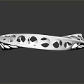Elegant White Circular Fashion Bracelet With Unique Hollow Cutout Design And Modern Style