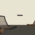 Versace Modern Lounge Chairs in Black and Brown with Ergonomic Design