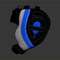 Black White And Blue Boxing Helmet With JK Logo Design