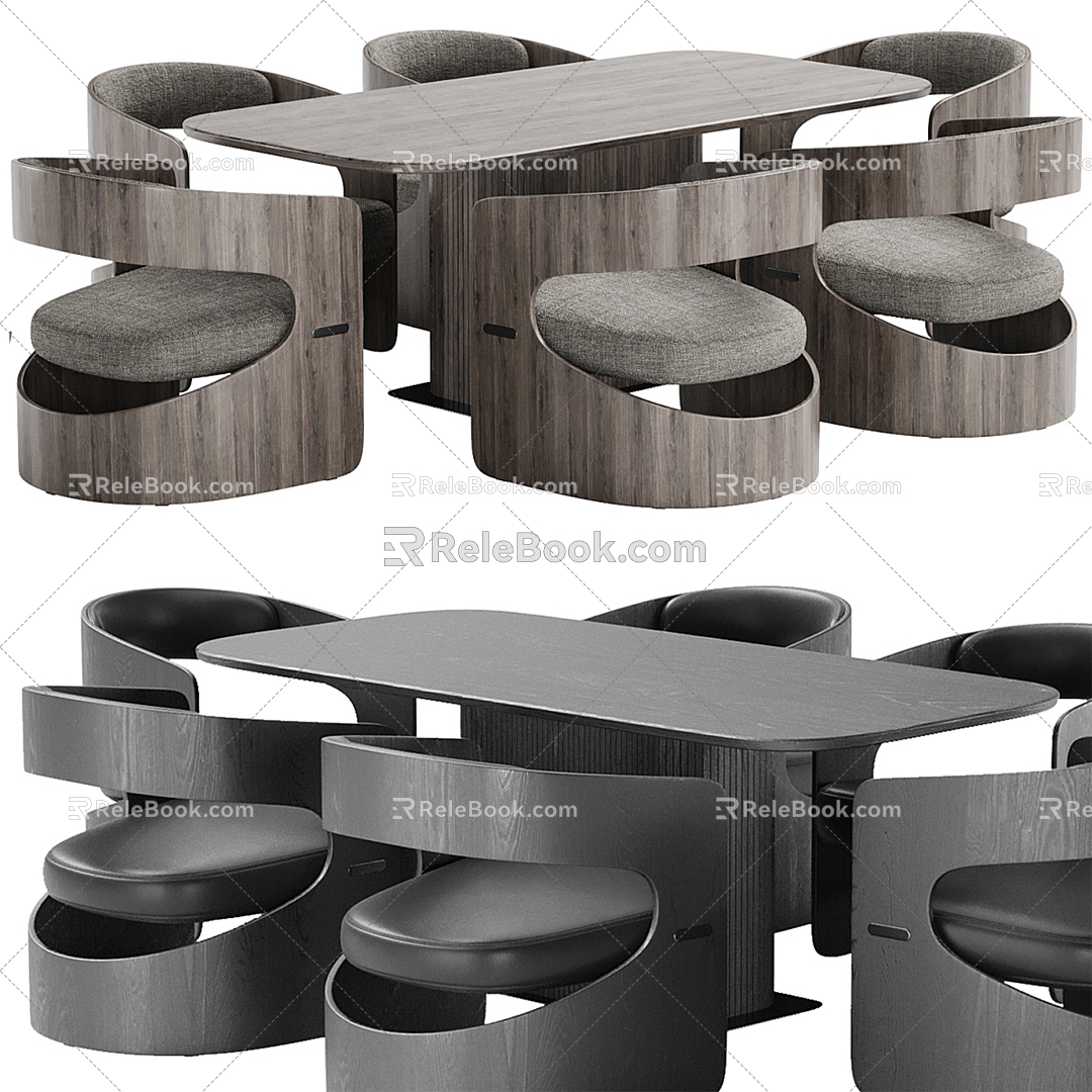 Modern Dining Table and Chair 3d model