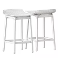 Modern Minimalist Bar Stools In Light And Black Wood With Slim Legs Square Base