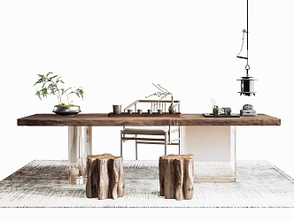 New Chinese Tea Table and Chair Tea Table and Chair Combination 3d model