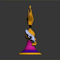 Fashion Clothing Accessory With Gold Star White Wings And Pink Purple Base