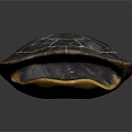Turtle Displaying Detailed Shell With Dark Surface White Patterns And Yellow Underside