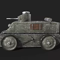 Vintage Military Tank With Tracks Wheels Turret And Gun Barrel Design