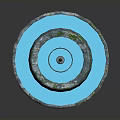 Three Tiered Stone Fountain With Blue Water And Moss For Outdoor Decor