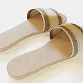 Light Gray Striped Slippers With Soft Insole For Comfortable Daily Wear