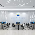 Command and Dispatching Hall of Modern Monitoring Room 3d model