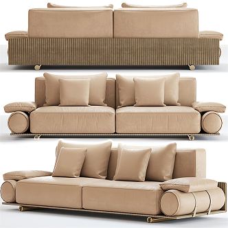 Modern double sofa multiplayer sofa 3d model