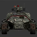 Armored Military Vehicle With Camouflage Exterior Multi Wheel Structure And Roof Mounted Weapon System
