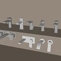 Stylish Modern Faucets With Various Black White Silver Designs On Display Shelf