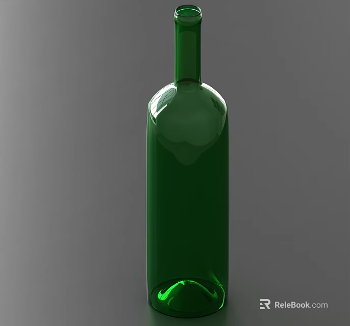 Green Ceramic Bottle With Elegant Design And Smooth Surface For Decorative 3d model 