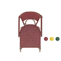 Red And Green Wicker Leisure Chairs With Lightweight Wooden Frame For Outdoor Use