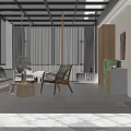 Minimalist Hotel Guest Room Interior With Swing Bed Large Windows And Natural Light