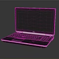 Modern Dell Laptop with Black Screen on Sleek Black Surface and Clear Reflection