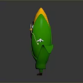 Cartoon Anthropomorphic Corn Character With Eyes Mustache Arms Legs Standing On Gray Background