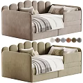 Modern Soft Upholstered Kids Bed With Safety Guardrail Multiple Color Options For Cozy Children Bedroom