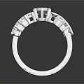 Elegant Platinum Ring With Central Diamond And Side Diamonds In Classic Design